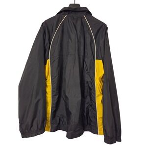 Reebok Men's Black Yellow Track Jacket Full Zip Athletic Windbreaker Size XL